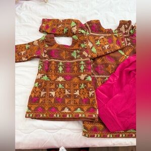 Colorful Embroidered Kids Formal Dress